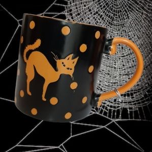 Spectrum Spooky Orange Cat Polka Dot Coffee Mug